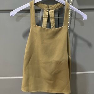 Parker olive green silk tank blouse